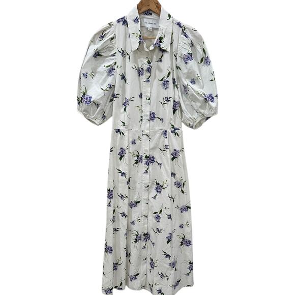 LES RÊVERIES Cutout Cotton-poplin Midi Dress In Floral print - Picture 3 of 9